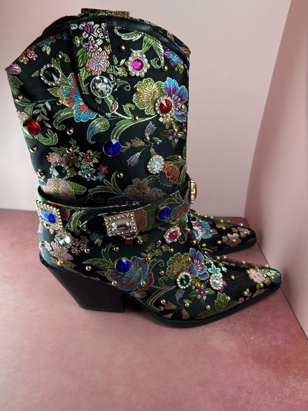 AZALEA WANG DILIGENT WESTERN MID CALF BOOTS (8.5) - Picture 7 of 16